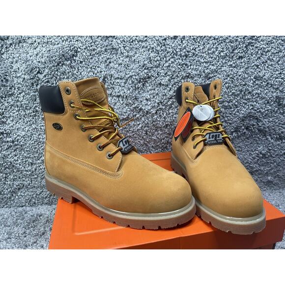 Mens LUGZ Work Boots MDRIF6STWK 7470 Wheat Tan Bark Lined Slip Resist 9.5W main image 9